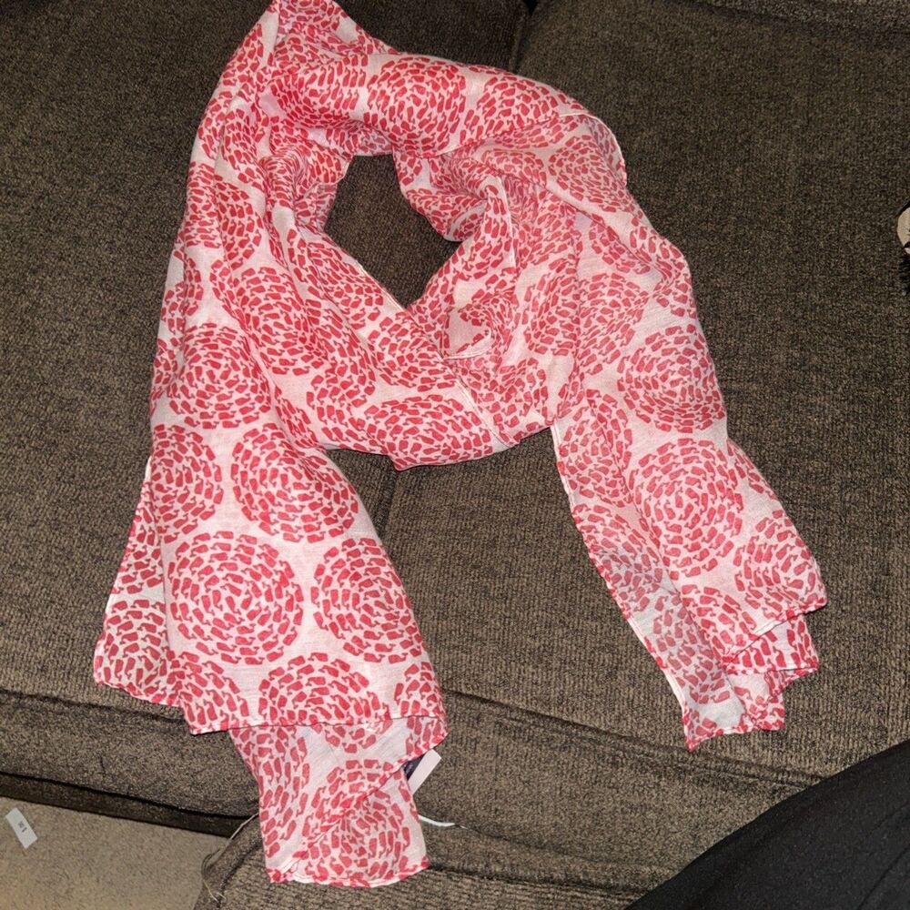 NEW VINEYARD VINES Spiral Whale Scarf 20 X 70 Pink Tulip Tiny Whale Logo Design